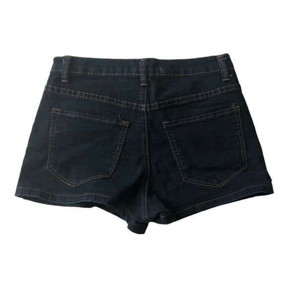 Forever 21 Womens Shorts Size 26 Dark Wash Blue Jean Shorts High Rise Dark Wash - Picture 2 of 3